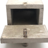 Old Handmade Wooden Wall Box or Mail Box with Clover or Club Shaped Cutout