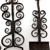 Ornate Hand Forged Wrought Iron Utensils Rack, Forks and Spatula