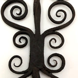 Ornate Hand Forged Wrought Iron Utensils Rack, Forks and Spatula