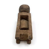 Old Carved Wooden Ball (Jug!) in Cage Whimsy with Ball on Top