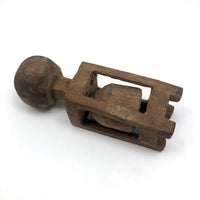 Old Carved Wooden Ball (Jug!) in Cage Whimsy with Ball on Top