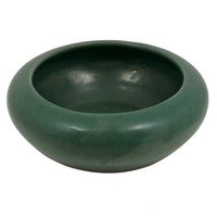 Matte Green Arts and Crafts Bowl, Presumed Zanesville