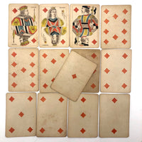 Beautiful Antique Swedish Playing Cards, c1893, Complete 52 Card Deck