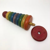 Rainbow Colored Rings on Post Wooden Stacking Toy