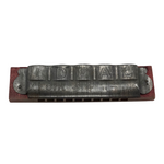 P. Pohl "IDEAL" Antique Wood and Tin Harmonica