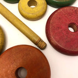 Rainbow Colored Rings on Post Wooden Stacking Toy