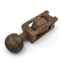 Old Carved Wooden Ball (Jug!) in Cage Whimsy with Ball on Top