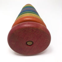 Rainbow Colored Rings on Post Wooden Stacking Toy