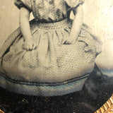Magic Halo Antique Ambrotype, Young Girl in Calico Dress