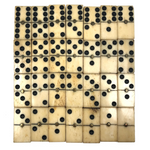 Nice Complete Double Six Bone Domino Set with Brass Spinners