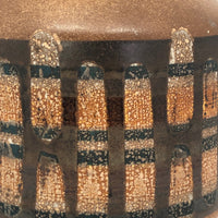 Lapid Israël Mid-Century Wax Resist Patterned Brown Vase