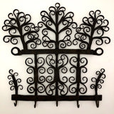 Ornate Hand Forged Wrought Iron Utensils Rack, Forks and Spatula