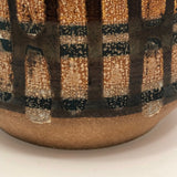 Lapid Israël Mid-Century Wax Resist Patterned Brown Vase
