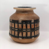 Lapid Israël Mid-Century Wax Resist Patterned Brown Vase