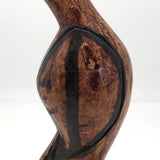 Jamaican Hand-carved Folk Art Bird Sculpture Stained with Shoe Polish, 1974