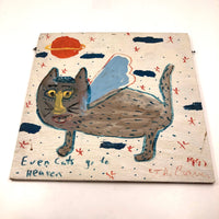 Robyn "the Beaver" Beverland, Even Cats Go To Heaven, 1997, Acrylic on Wood Panel