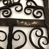 Ornate Hand Forged Wrought Iron Utensils Rack, Forks and Spatula