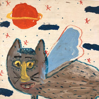 Robyn "the Beaver" Beverland, Even Cats Go To Heaven, 1997, Acrylic on Wood Panel