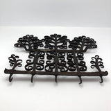 Ornate Hand Forged Wrought Iron Utensils Rack, Forks and Spatula