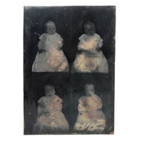 Rare Four Image Large Plate Antique Tintype of Baby