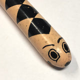 Pink and Black Painted Long Wooden Snake!