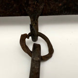 Ornate Hand Forged Wrought Iron Utensils Rack, Forks and Spatula