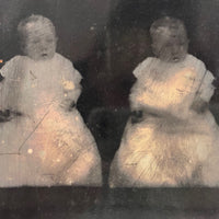 Rare Four Image Large Plate Antique Tintype of Baby