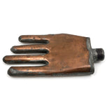 Cool Welded Copper Hand-Shaped Folk Art Flask/Sculpture