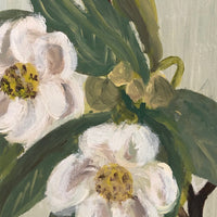 Flycatcher on Flowering Branch, Oil on Board Signed M Pahl, 1974
