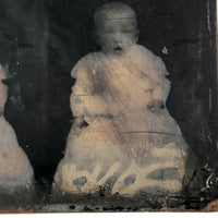 Rare Four Image Large Plate Antique Tintype of Baby