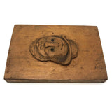 Charming Relief Carved Wooden Plaque with Two Faces