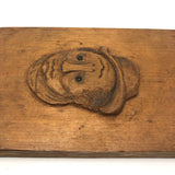 Charming Relief Carved Wooden Plaque with Two Faces