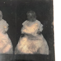Rare Four Image Large Plate Antique Tintype of Baby