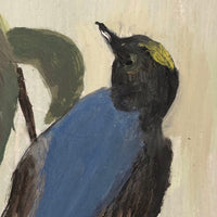 Flycatcher on Flowering Branch, Oil on Board Signed M Pahl, 1974