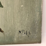 Flycatcher on Flowering Branch, Oil on Board Signed M Pahl, 1974