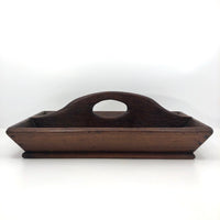 Beautiful Antique Dark Wood Utensil Tray