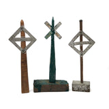 Set of Three Handmade Railroad Crossing Signs
