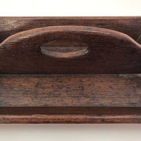 Beautiful Antique Dark Wood Utensil Tray