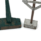 Set of Three Handmade Railroad Crossing Signs
