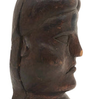 Antique Hand-Carved Frowning Woman