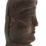 Antique Hand-Carved Frowning Woman