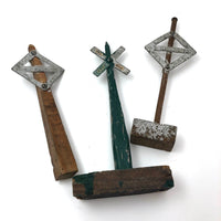 Set of Three Handmade Railroad Crossing Signs
