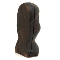 Antique Hand-Carved Frowning Woman