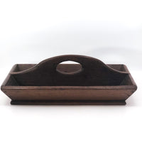 Beautiful Antique Dark Wood Utensil Tray