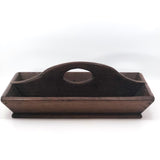 Beautiful Antique Dark Wood Utensil Tray
