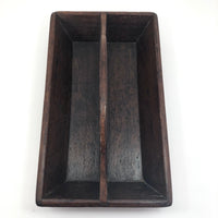 Beautiful Antique Dark Wood Utensil Tray