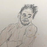 Boxing Match 1,  Vintage Drawing by Unknown Artist, c.1980s