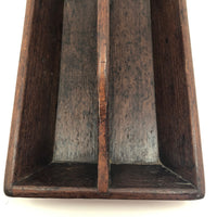 Beautiful Antique Dark Wood Utensil Tray