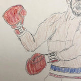 Boxing Match 1,  Vintage Drawing by Unknown Artist, c.1980s