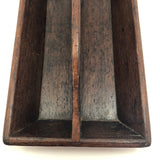 Beautiful Antique Dark Wood Utensil Tray